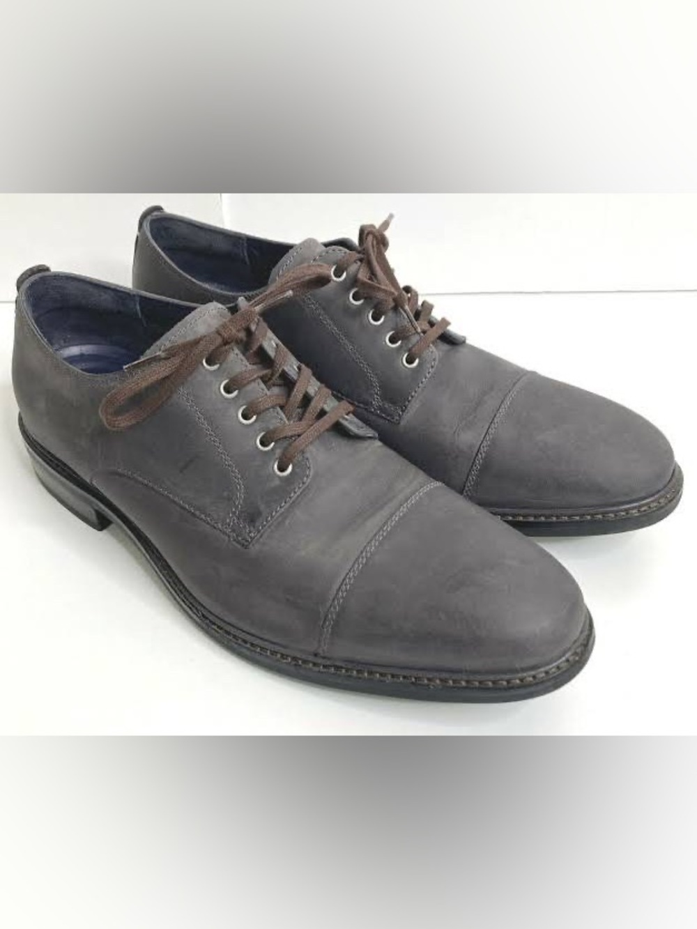 Cole Haan Watson Cap Toe Oxford Gray Suede Leather Men's 10.5